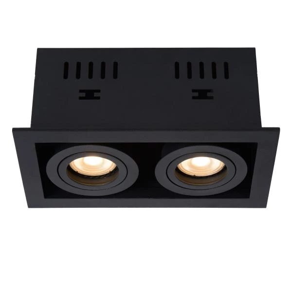 Lucide CHIMNEY - Recessed spotlight - 2xGU10 - Black - detail 1